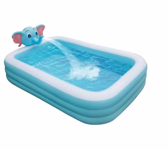 Elephant Inflatable Kiddie Swimming Pool with Sprinkler, Full