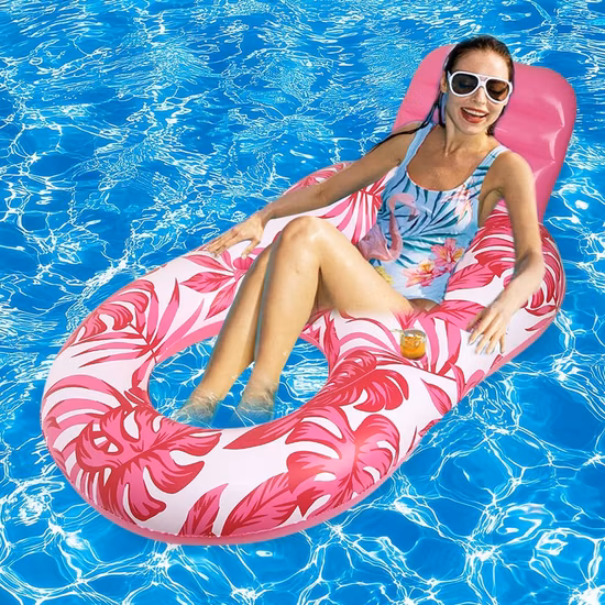 New Summer Purple Design Kids and Adults Water Toys Comfortable Floating Lounge Chair Bed Hammock Inflatable Pool Float with Mesh