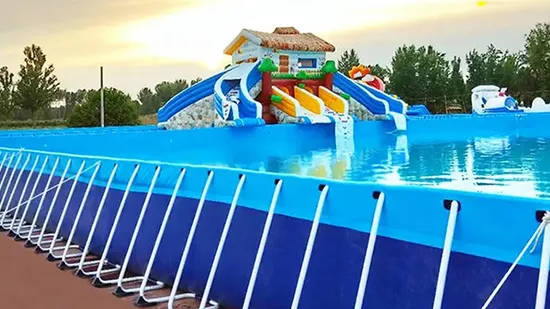 Fashion Design PVC Adult Children Outdoor Folding Metal Frame Mobile Swimming Pool